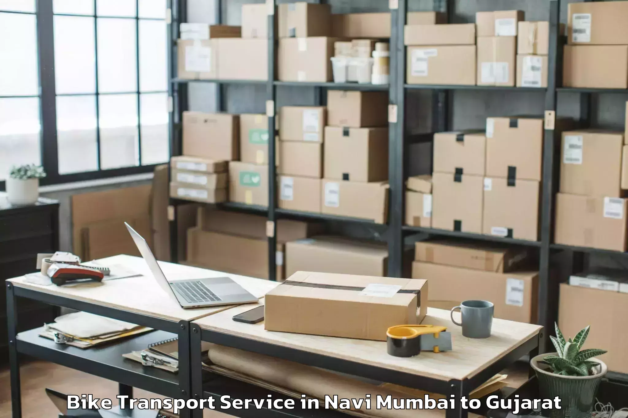 Easy Navi Mumbai to Katodara Bike Transport Booking